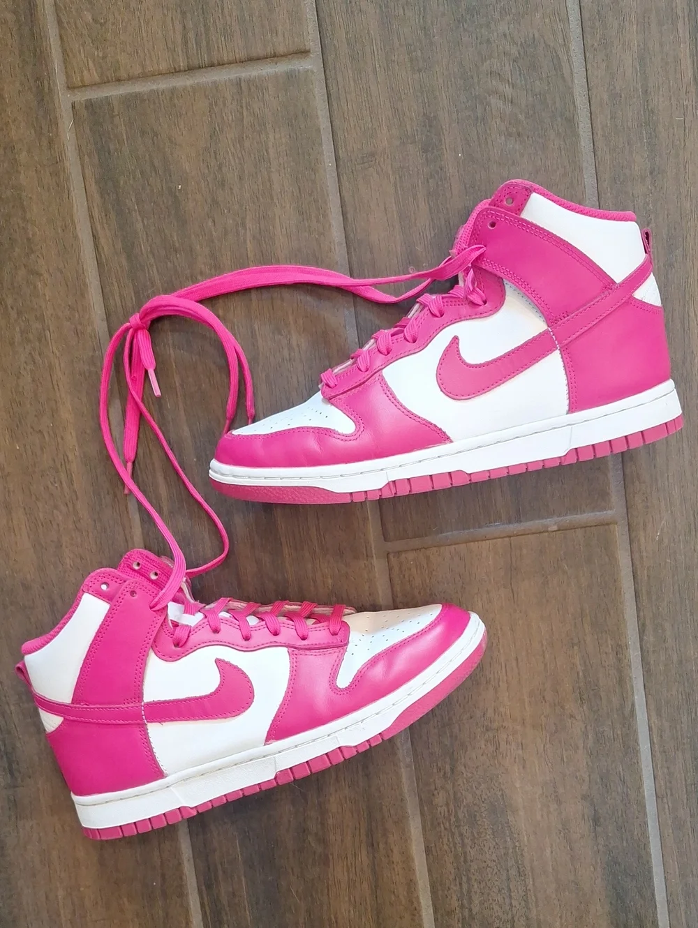 Nike Dunk High Prime Pink & White Combo Sneakers Women's Size 9